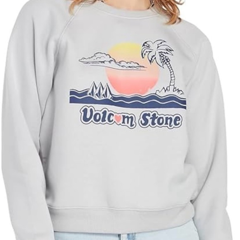 Volcom Women's Regular Truly Stokin Crew Fleece‎ Sweatshirt size M